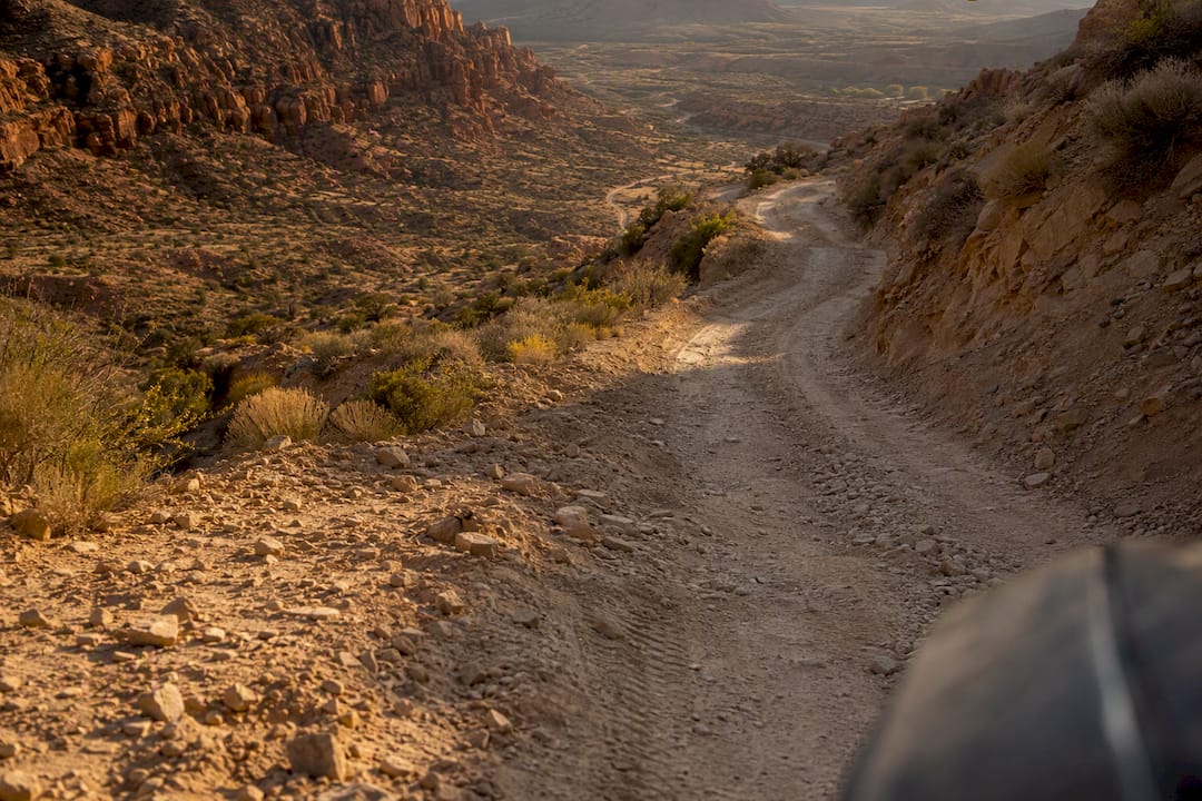 Rough dirt road to waterfall access