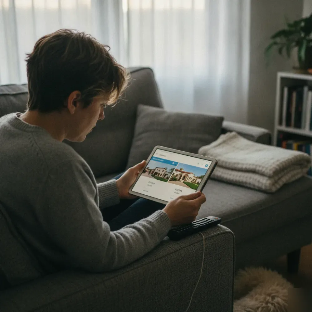 Person comparing direct booking versus app pricing for Santa Clara vacation rental